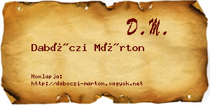 Dabóczi Márton névjegykártya